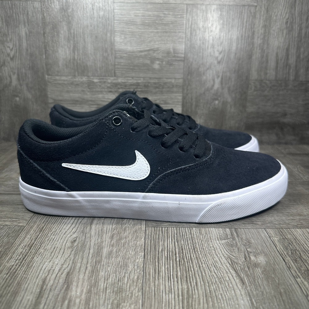 Nike Charge Suede Sneakers Women 7.5 Black White Low Top Skate NEW IM4399-001